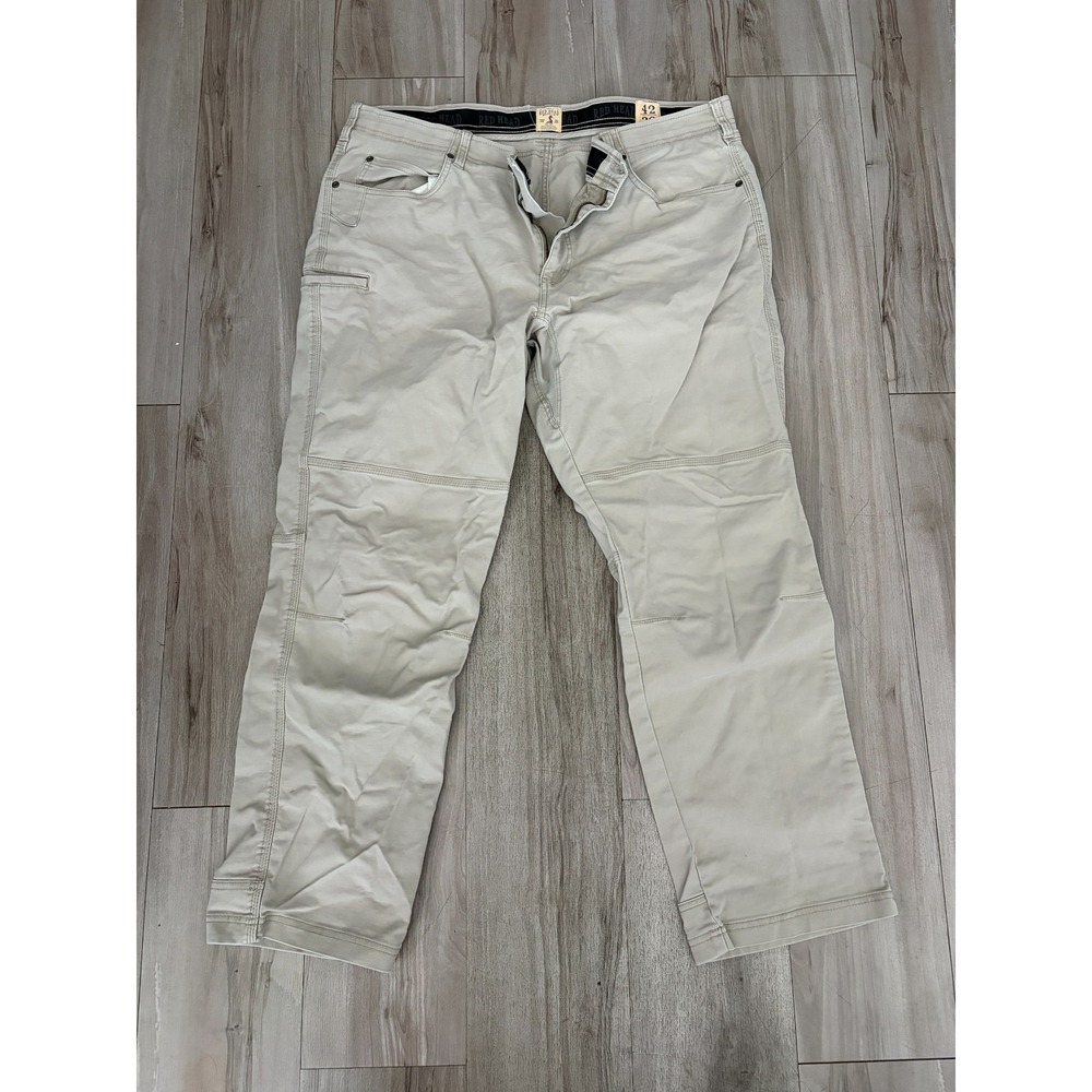 RedHead Hiking Pants Mens 42x32 Beige Utility Pockets Straight Leg Performance